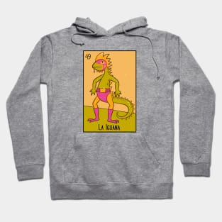 La Iguana // Mexican Luchador Loteria Card Hoodie